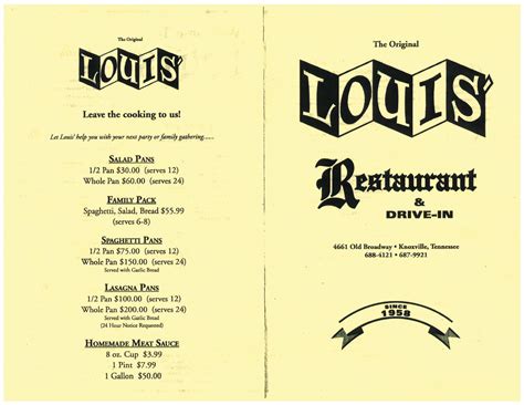 Louis Louis Restaurant Menu Semashow Com