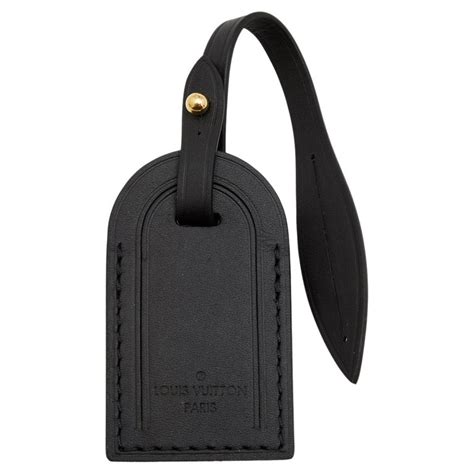 Louis Vuitton Black Leather Luggage Name Tag For Sale At 1Stdibs