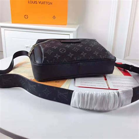 Louis Vuitton Lv Men Outdoor Messenger Bag In Ta Ga Leather With Monogram Canvas Black Lulux