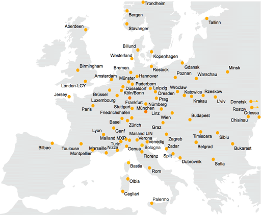 Lufthansa Route Map