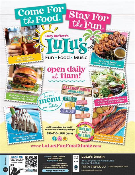 Lulu Amp 39 S Destin Menu Amp Coupons The Menu Mag