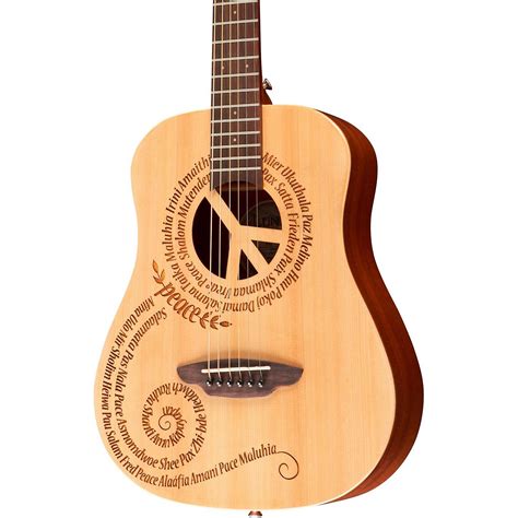 Luna Guitars Safari 3 4 Size Travel Guitar With Peace Design Mahogany With Satin Finish