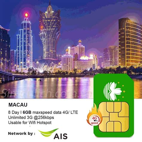 Macau Travel Sim Card 8 Days 6Gb High Speed Data 4G I Unlimited 3G