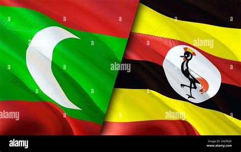 Maldives And Uganda Flags 3D Waving Flag Design Maldives Uganda Flag Picture Wallpaper