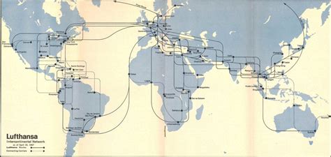 Map Of All Lufthansa Flight Routes In 1967 R Mapporn