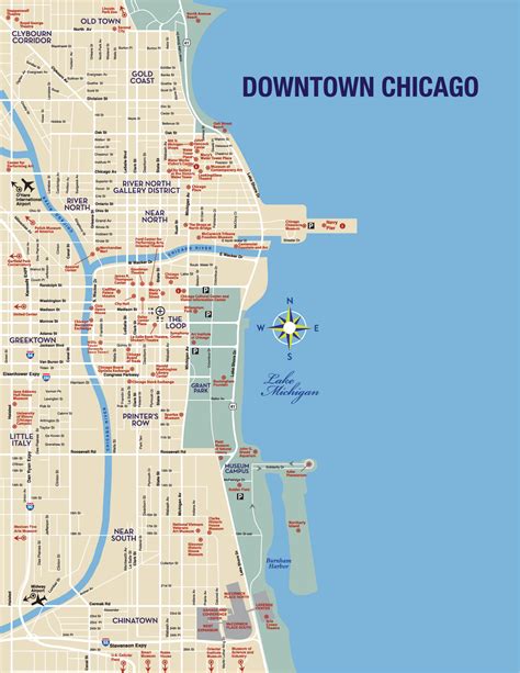 Map Of Chicago Printable Tourist 87318 Png Filetype D1softball With Regard To Map Of Chicago