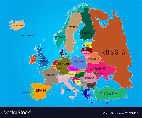 Map Of Europe Country Names