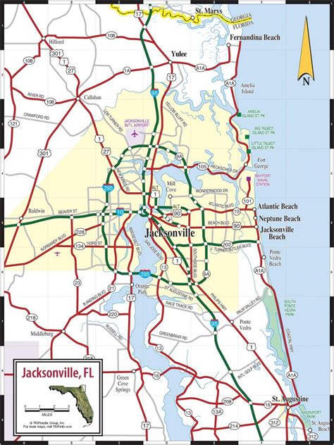 Map Of Jacksonville Fl Free Printable Maps