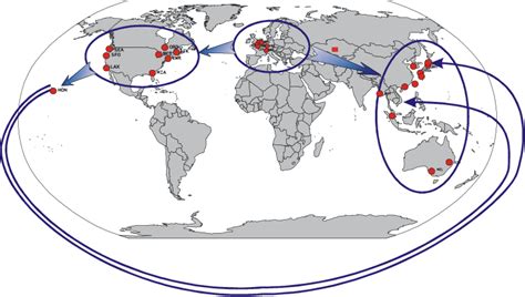 Map Of Major Airports In The World Download Scientific Diagram