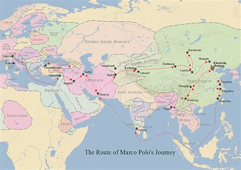 Map Of Marco Polo Amp 39 S Travels Illustration World History Encyclopedia