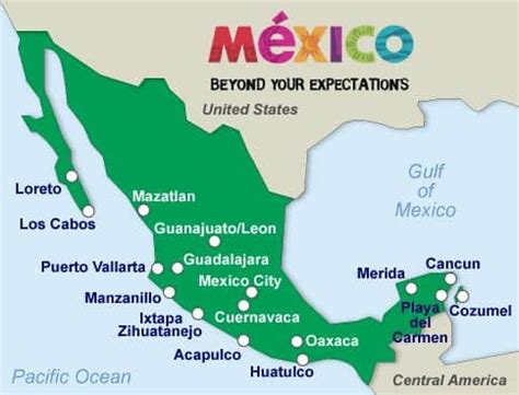 Map Of Mexico Resort Cities Afp Cv