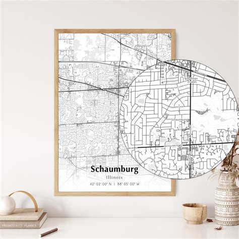 Map Of Schaumburg Digital File Modern City Map Schaumburg Printable