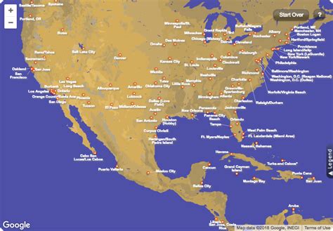 Map Of Southwest Airlines Flights Cape May County Map