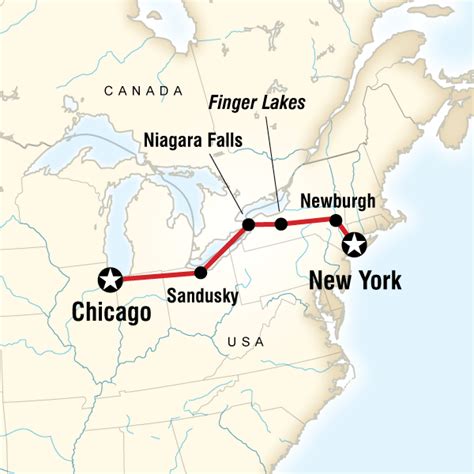 Map Of The Route For New York To Chicago Road Trip Chicago Road