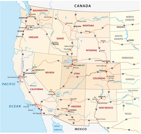 Map Of Us Vacation S Map Of Western United States