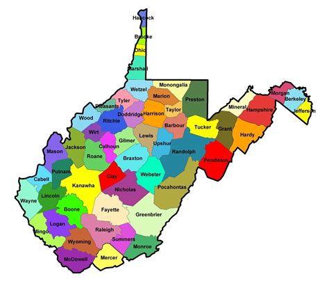 Map Of West Virginia Map Counties Worldofmaps Net Online Maps And Travel Information