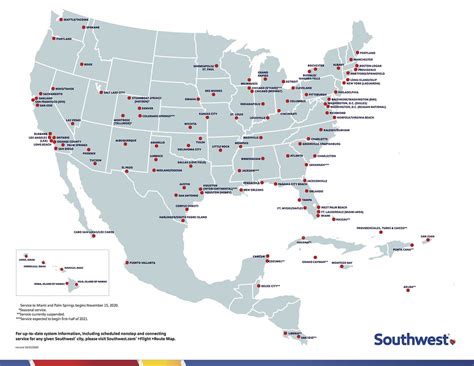 Map Of Where Southwest Airlines Flies Crabtree Valley Mall Map