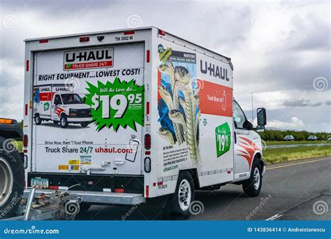 March 20 2019 Los Angeles Ca Usa U Haul Van Travelling On The