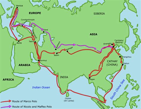 Marco Polos Travels Map By Teach Simple