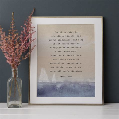 Mark Twain Travel Quote Print Watercolor Wall Art Etsy