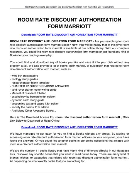 Marriott Room Rate Discount Authorization Form 2019 Fill And Sign