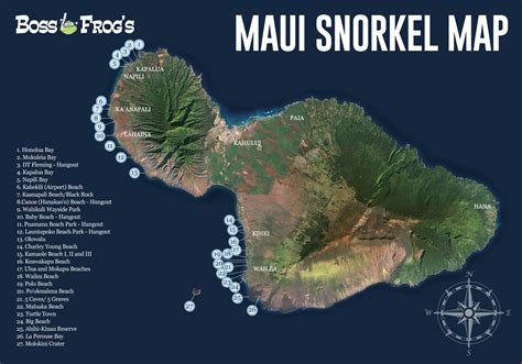 Maui Snorkeling Amp Beach Map Honolua Bay Kapalua Bay Kaanapali Beach Wahikuli Wayside