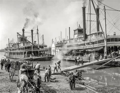 Memphis 1906 Steam Boats Mississippi River River Boat