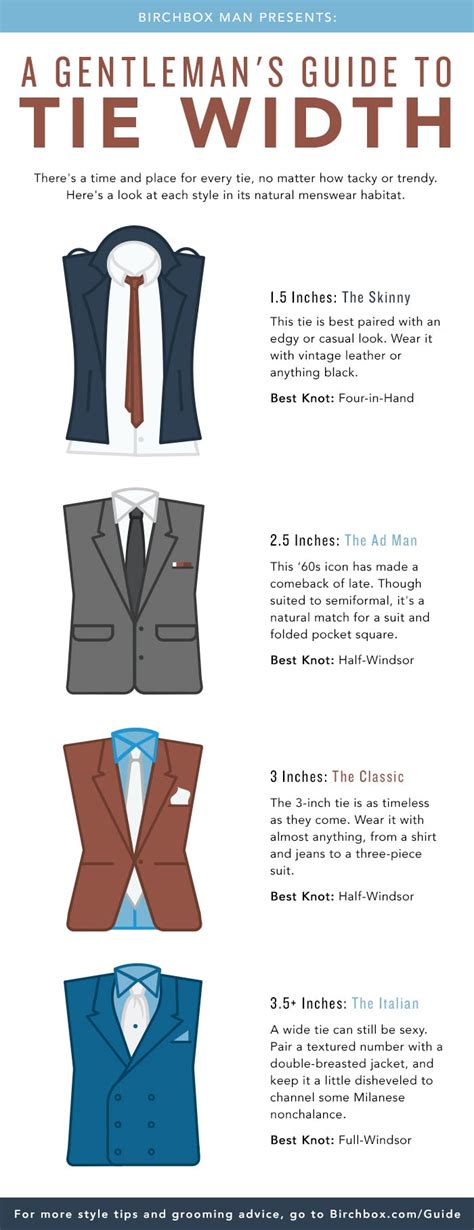 Men S Style Tips A Gentleman S Guide To Tie Width Infographic