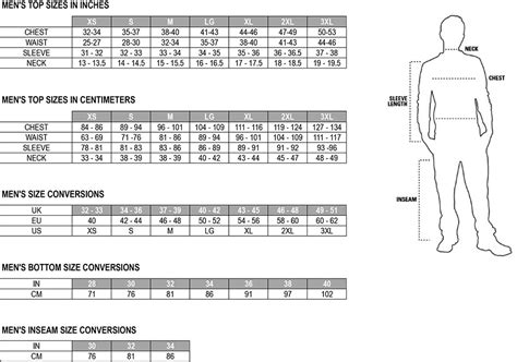 Mens Clothing Size Chart Shop Caterpillar Official Uk Shop