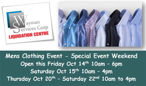 Mens Clothing Store Wayman Services Liquidation Centre