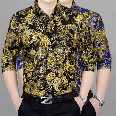 Mens Dress Shirts Asia Size S M L Xl Xxl Xxxl Xxxxl Long Sleeve Flower Shirt Men In Casual