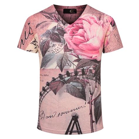 Mens Floral T Shirt 2017 Flower Printed Men Amp 39 S Shirts Brand Top Tees Casual Short Sleeve Blouses