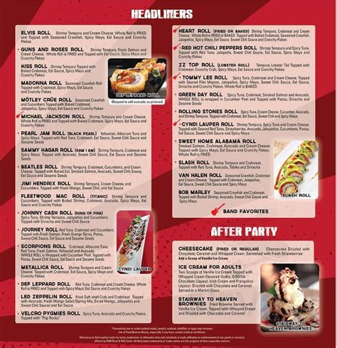 Menu At Rock N Roll Sushi Restaurant D Iberville