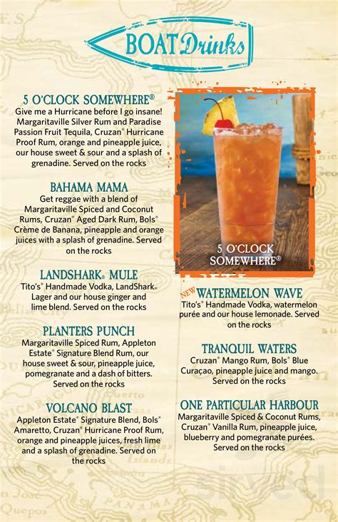 Menu Destin Fl S Margaritaville Destin Sirved