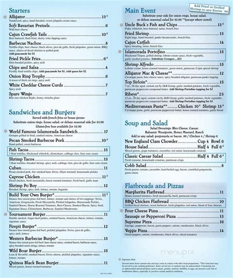 Menu Of Uncle Buck S Fishbowl And Grill In Destin Fl 32541