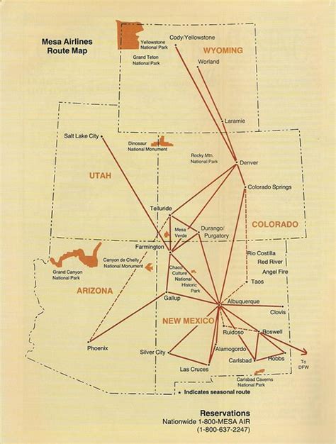 Mesa Airlines Route Map May June 1988 A Photo On Flickriver