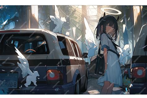 Mesmerizing Realm Where A Taxi Driver Anime Girl Transports Lost Souls To Their Final