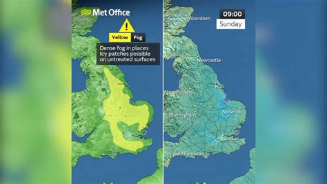 Met Office Issues Freezing Fog Warnings For Large Swathes Of Uk As