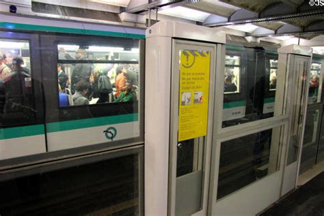 Metro Safety Doors With Warnings Paris France