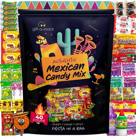 Mexican Candy Mix Gift Box 40 Count Spicy Sweet Amp Sour Assortment Of Dulces Mexicanos