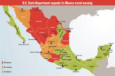 Mexico Danger Map Latest Warnings From U S State Department