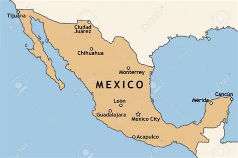 Mexico Map Major Cities Map Of Major Cities In Mexico Central