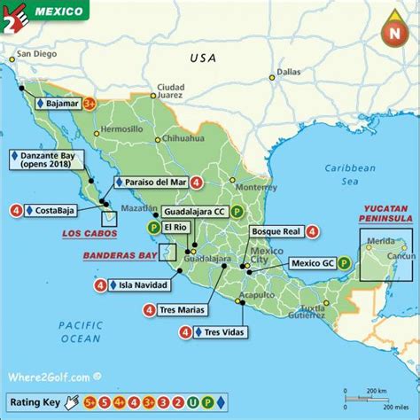 Mexico West Coast Resorts Map