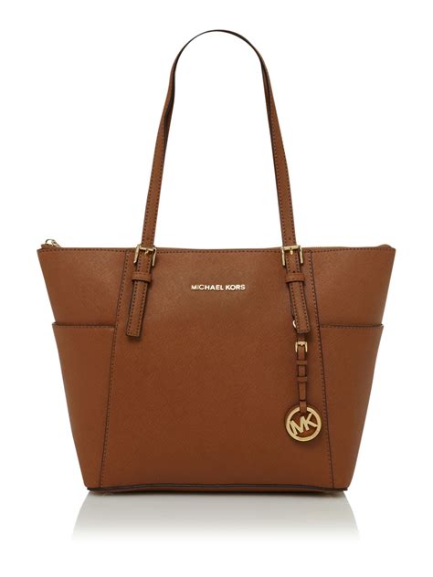 Michael Kors Jet Set Travel Ziptop Tote Bag In Brown Lyst