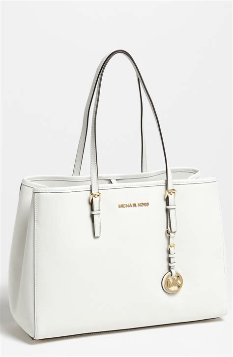 Michael Michael Kors Jet Set Large Travel Tote In White Optic White