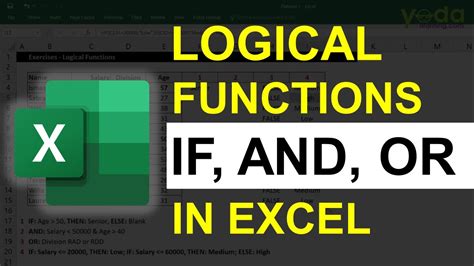 Microsoft Excel Logical Operators If And Or Youtube