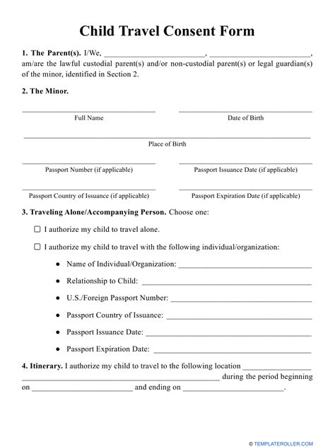 Minor Traveling Consent Form Pdf 2024 Printable Consent Form 2024