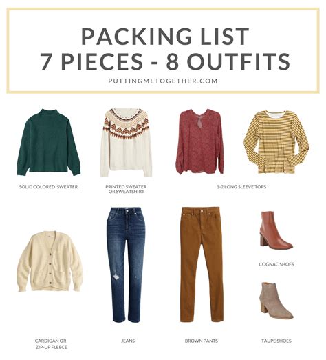 Mix And Match Outfits For Travel Using The 8 Piece Essentials Packing