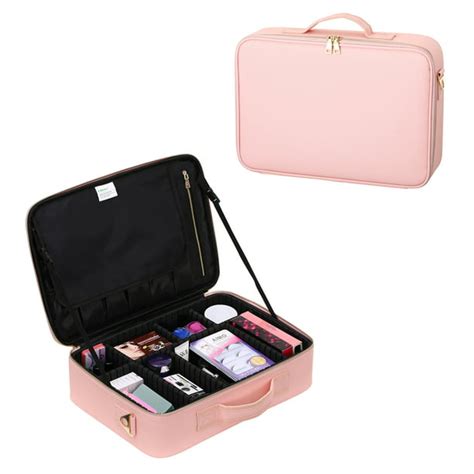 Mllieroo Portable Travel Makeup Train Case 15 8 Mini Makeup Bag