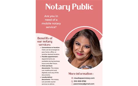 Mobile Notary Public Services By Claudia Paez Mobile Notary In Hayward